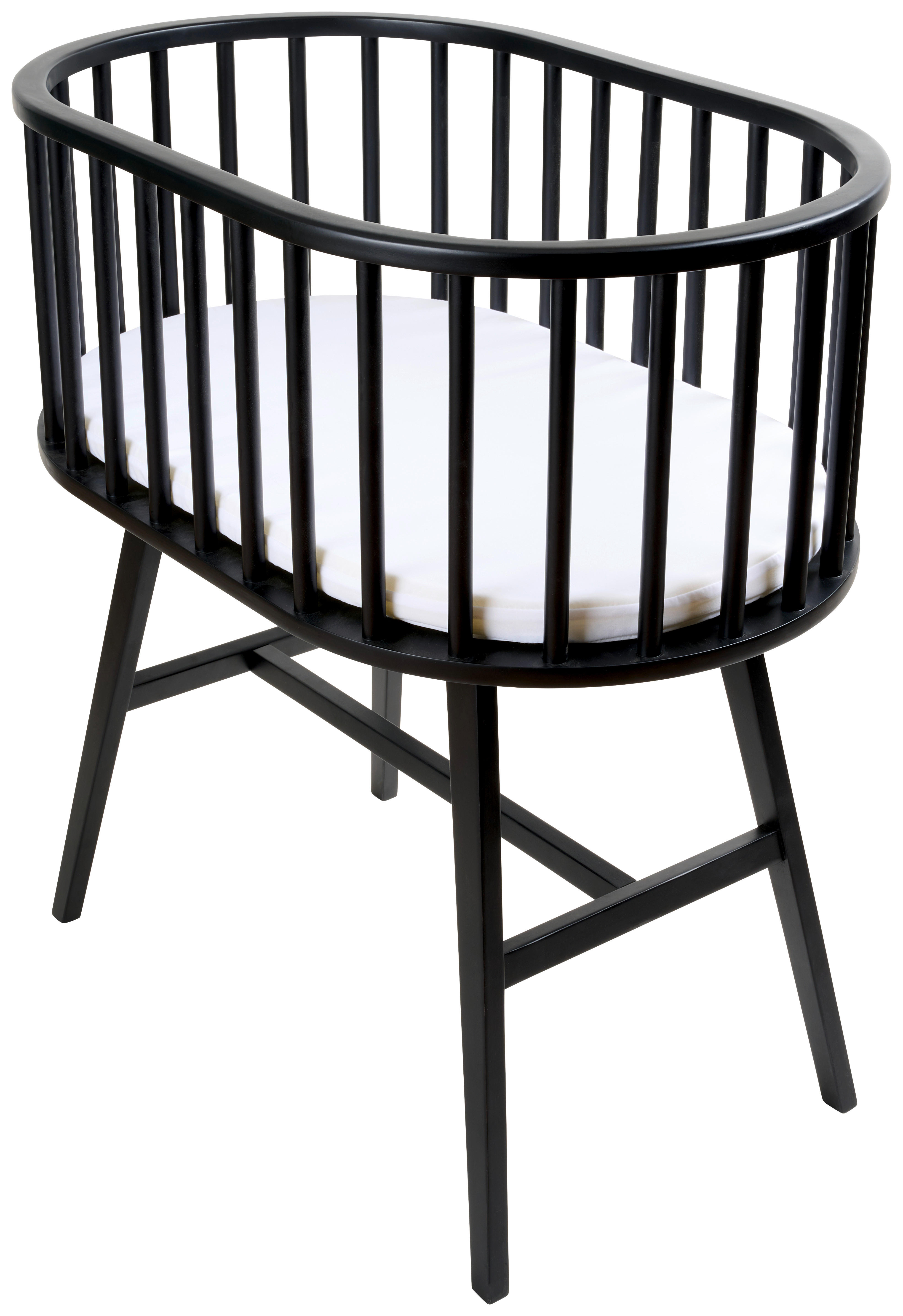 BEISTELLBETT 83/52/88 cm  - Schwarz, Trend, Holz/Holzwerkstoff (83/52/88cm) - Jimmylee
