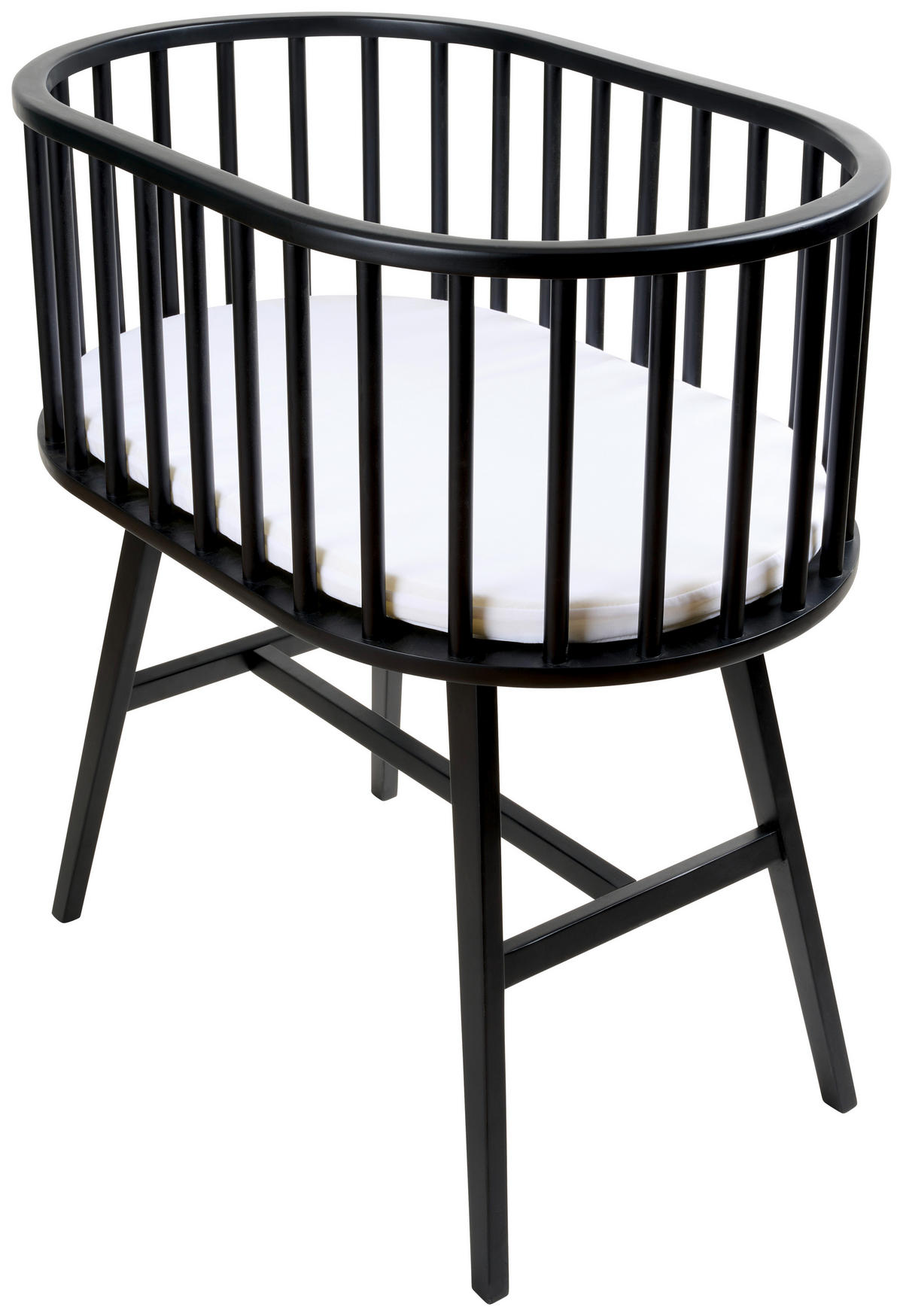 BEISTELLBETT 83/52/88 cm  - Schwarz, Trend, Holz/Holzwerkstoff (83/52/88cm) - Jimmylee