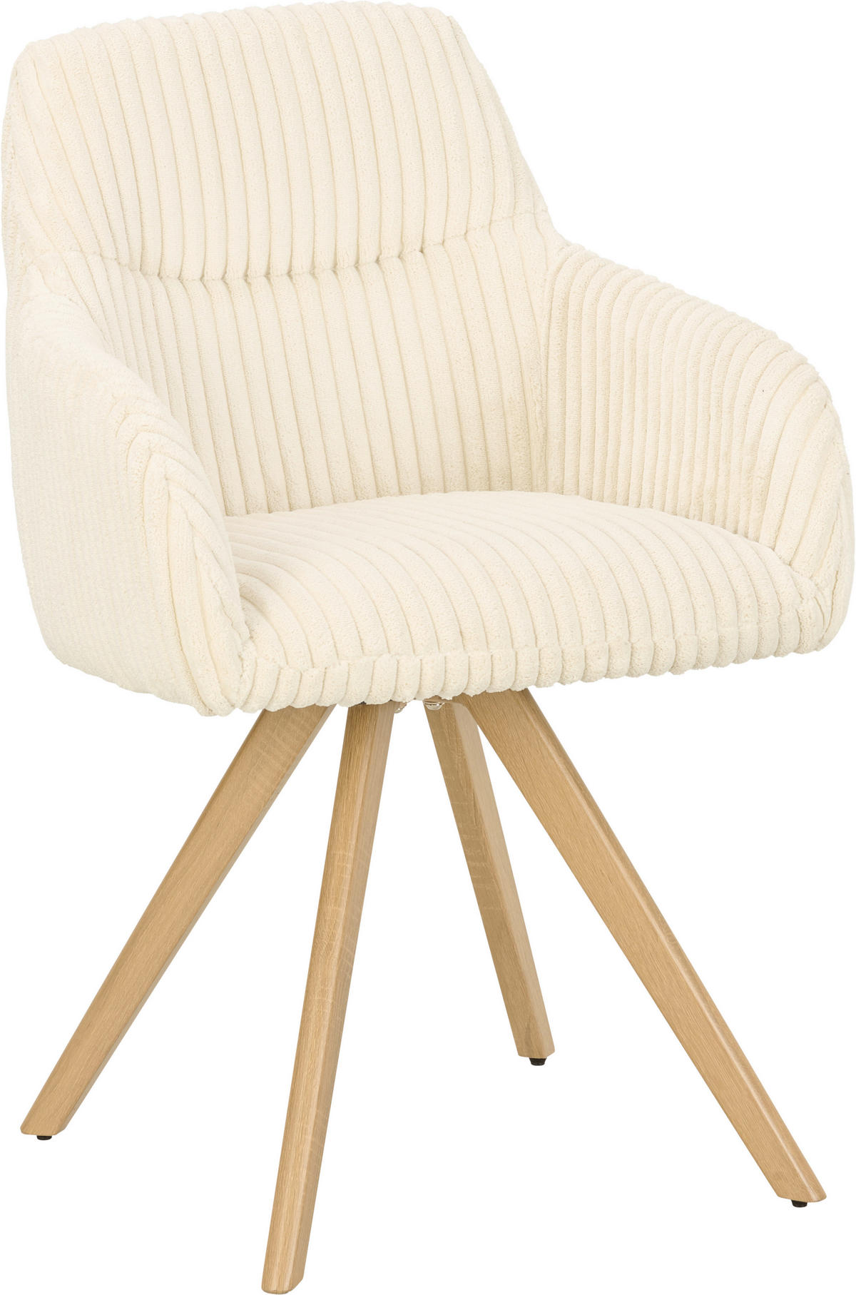 ARMLEHNSTUHL , Sitzfläche 180° drehbar , Cord  - Eichefarben/Beige, MODERN, Holz/Textil (56/88/60cm) - MID.YOU