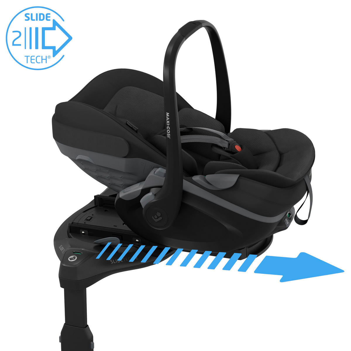 BABYSCHALE Pebble Slide Pro Onyx Black   - Schwarz, Basics, Kunststoff/Textil (44/58/70cm) - Maxi-Cosi