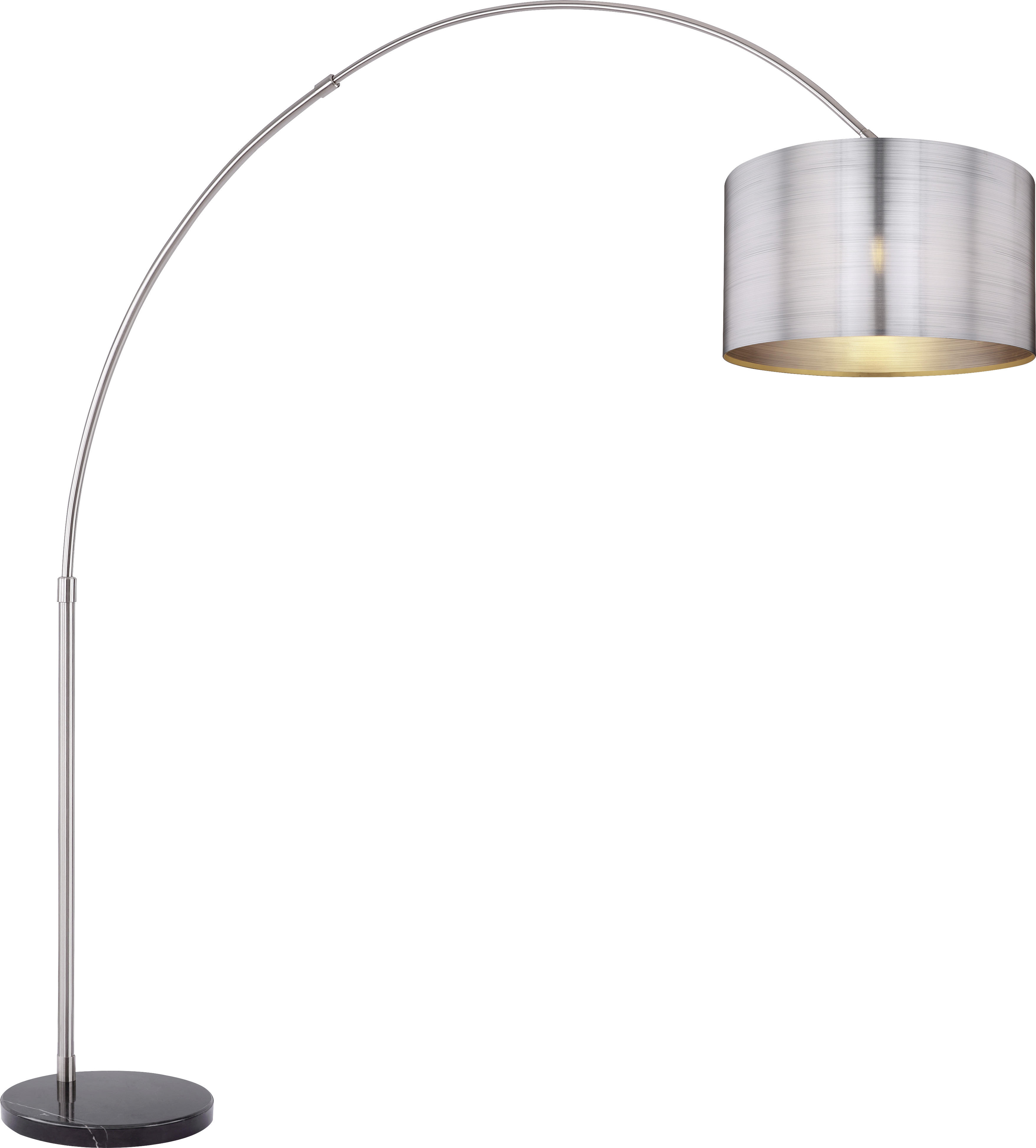 LAMPADAR CU PICIOR CURBAT - culoare nichel/argintiu, Basics, plastic/metal (205/45/215cm) - Xora