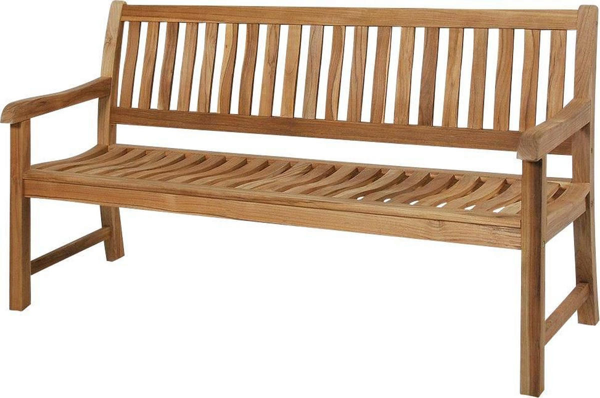 GARTENBANK 160/90/68 cm Teakholz  Edelstahl  - Edelstahlfarben/Teakfarben, LIFESTYLE, Holz/Metall (160/90/68cm) - Zebra 
