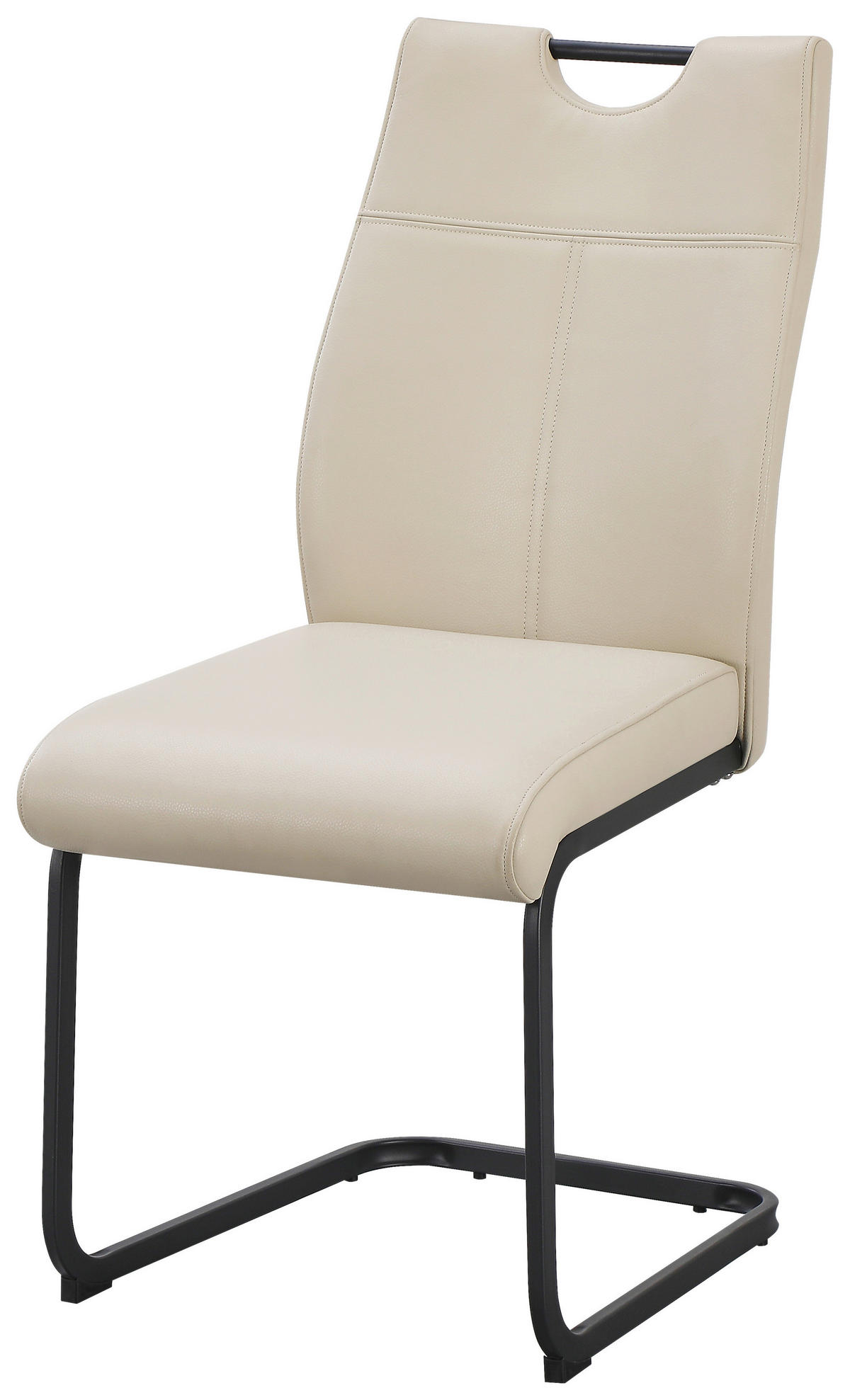 STOLICA  crna, bež  metal, koža      - bež/crna, Moderno, koža/metal (45/97/63cm) - Livetastic
