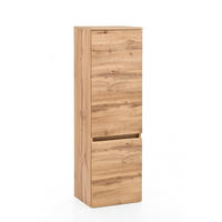 MIDISCHRANK 40/130/35 cm  - Eiche Wotan/Silberfarben, Natur, Holzwerkstoff/Kunststoff (40/130/35cm) - Xora