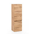 MIDISCHRANK 40/130/35 cm  - Eiche Wotan/Silberfarben, Natur, Holzwerkstoff/Kunststoff (40/130/35cm) - Xora