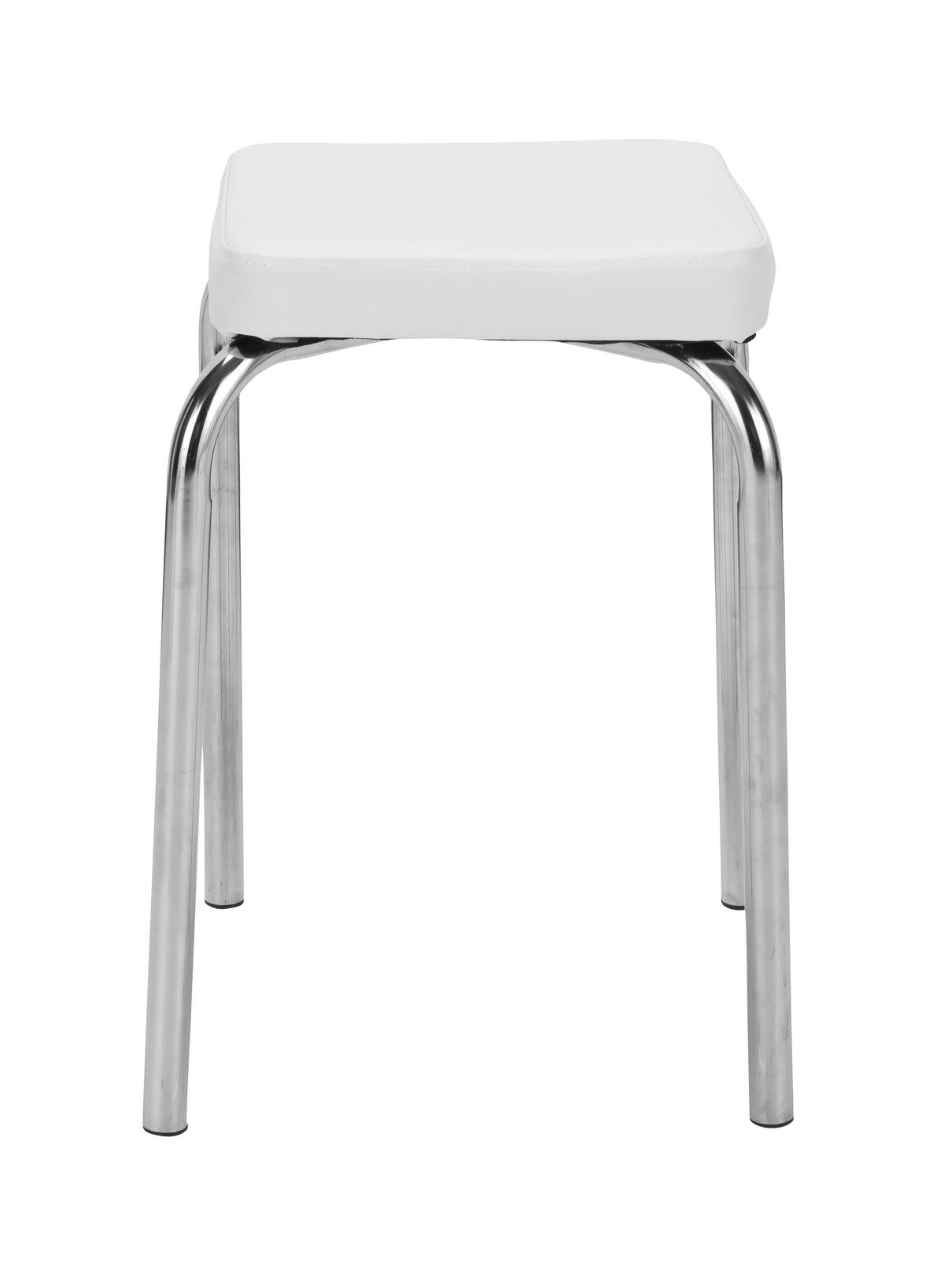 TABURET STIVUIBIL - argintiu/alb, Konventionell, metal/textil (36/49/36cm) - Boxxx