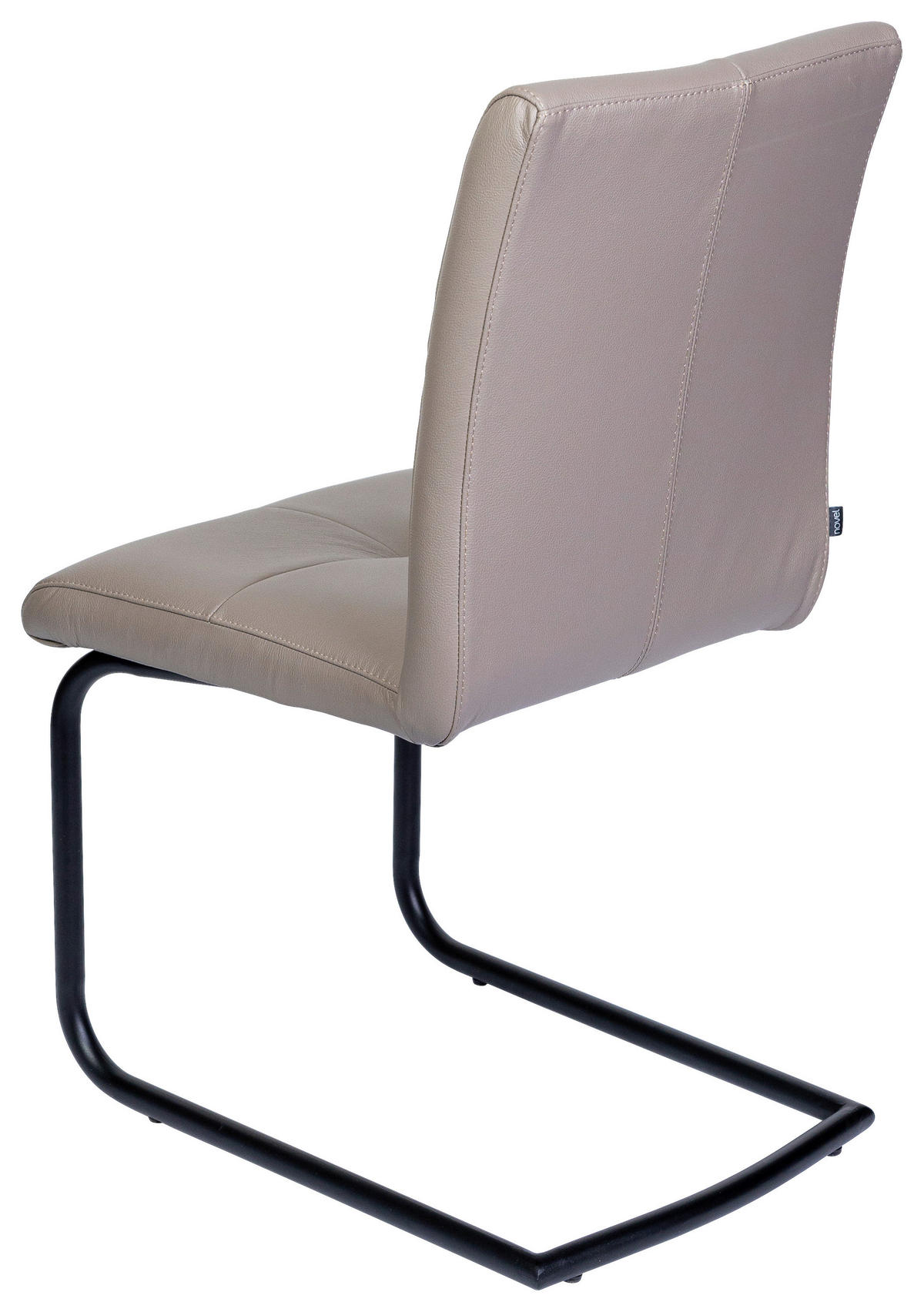 SCHWINGSTUHL    Echtleder  - Taupe/Schwarz, MODERN, Leder/Metall (49/74/61cm) - Novel