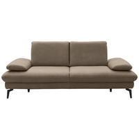 2,5-SITZER in Leder Graubraun  - Graubraun/Schwarz, Design, Leder/Metall (212/86/94cm) - Dieter Knoll