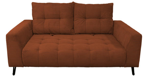 BIGSOFA  in Cord Kupferfarben  - Schwarz/Kupferfarben, KONVENTIONELL, Textil/Metall (246/100/116cm) - Carryhome