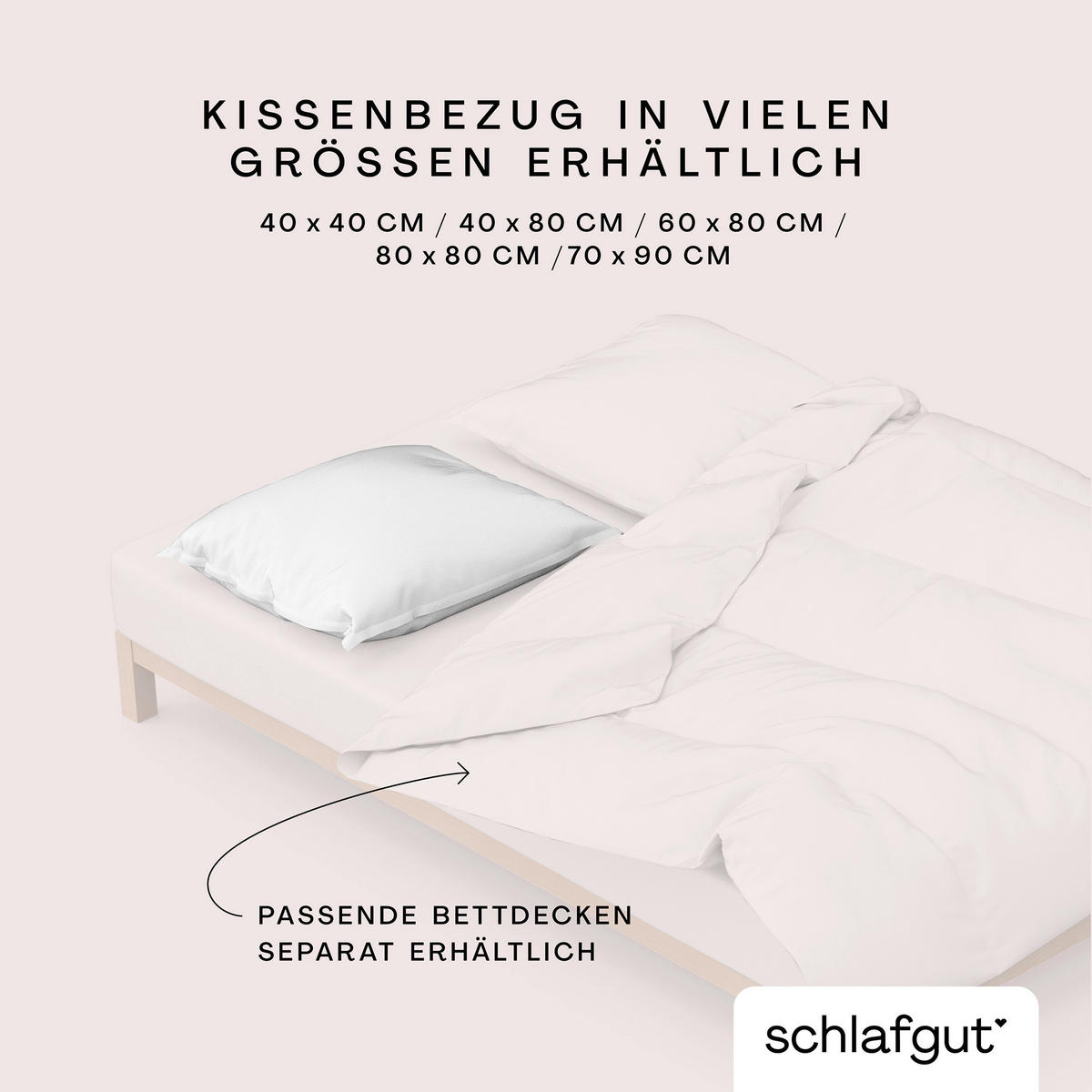 KOPFPOLSTERBEZUG WOVEN SATIN 70/90 cm  - Weiß, Basics, Textil (70/90cm) - Schlafgut