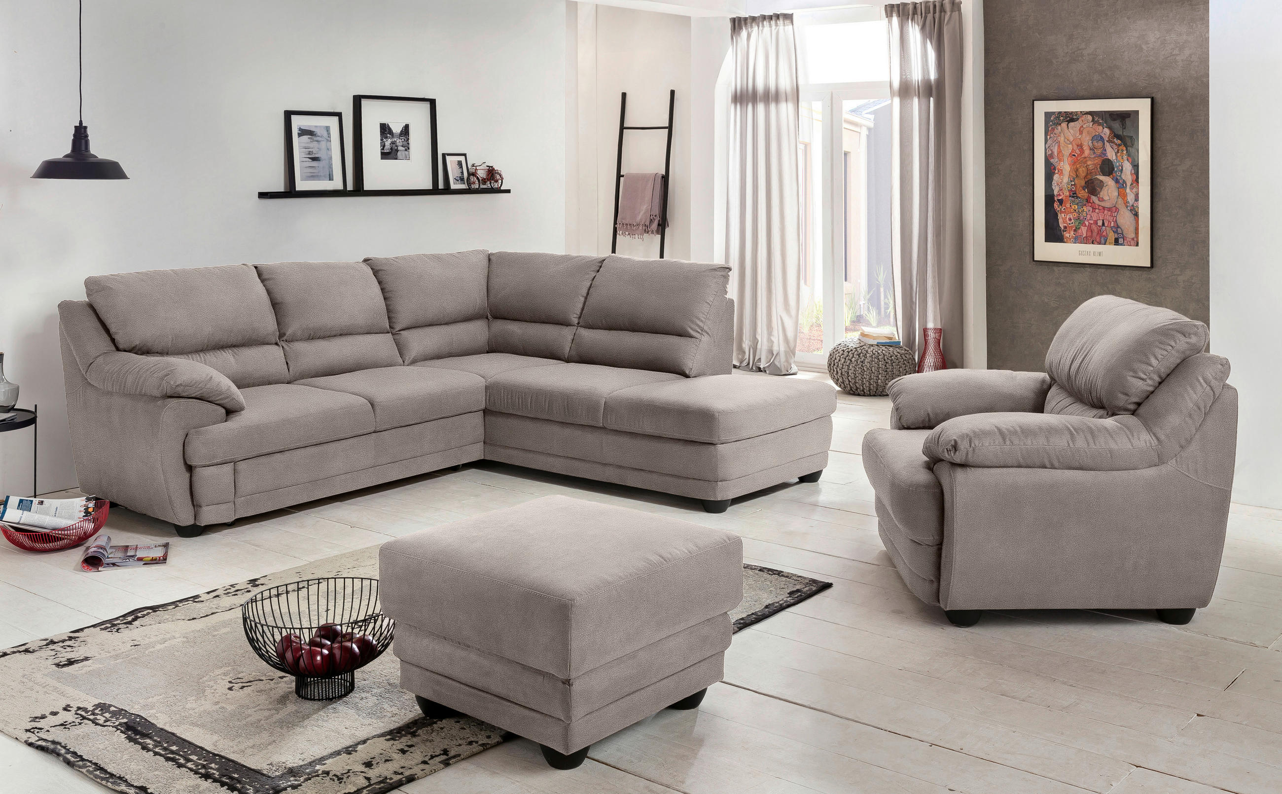 SESSEL in Mikrofaser Schlammfarben  - Schlammfarben/Schwarz, Design, Kunststoff/Textil (117/97/100cm) - Livetastic