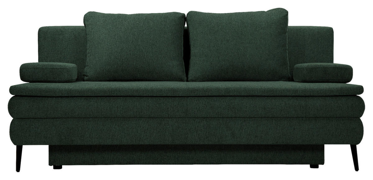 SCHLAFSOFA in Textil Dunkelgrün  - Dunkelgrün/Schwarz, Design, Kunststoff/Textil (200/90/100cm) - Venda