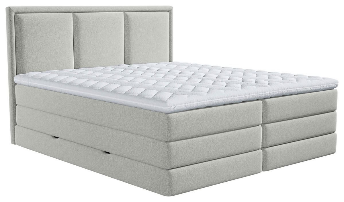 BOXSPRINGBETT 180/200 cm  in Hellgrau  - Hellgrau, Design, Kunststoff/Textil (180/200cm) - MID.YOU