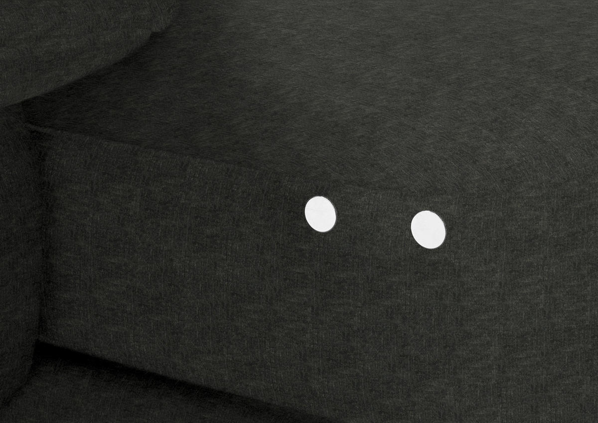 ECKSOFA in Velours Dunkelgrau  - Dunkelgrau/Schwarz, Design, Textil/Metall (180/310cm) - Dieter Knoll