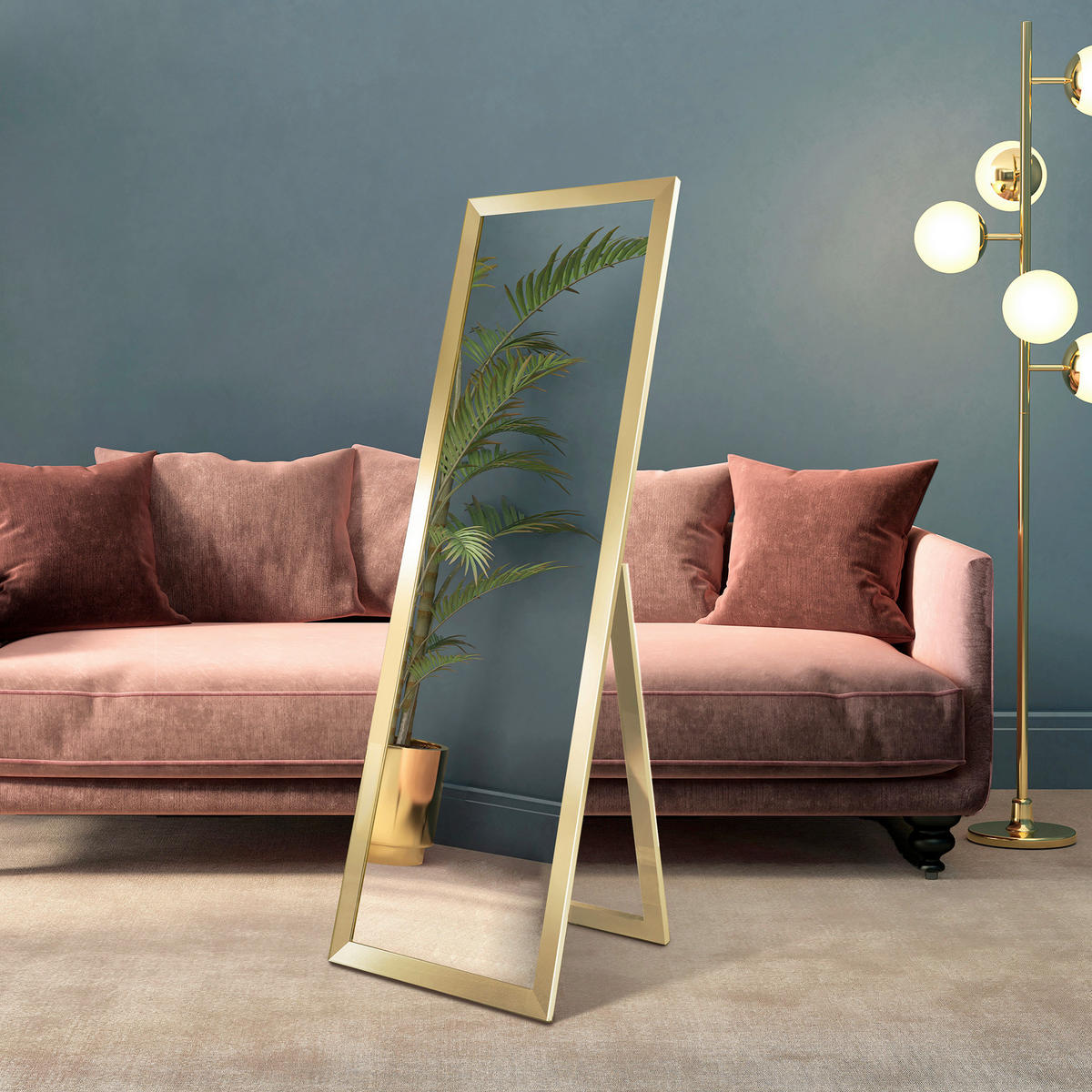 DEKOSPIEGEL - Goldfarben, Basics, Glas/Holz (46/146cm)