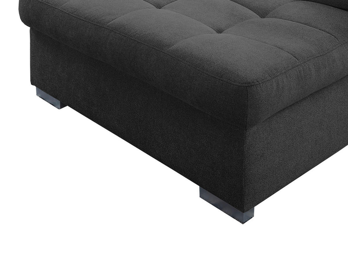 WOHNLANDSCHAFT in Mikrofaser Schwarz  - Chromfarben/Schwarz, Design, Kunststoff/Textil (212/330/169cm) - Livetastic