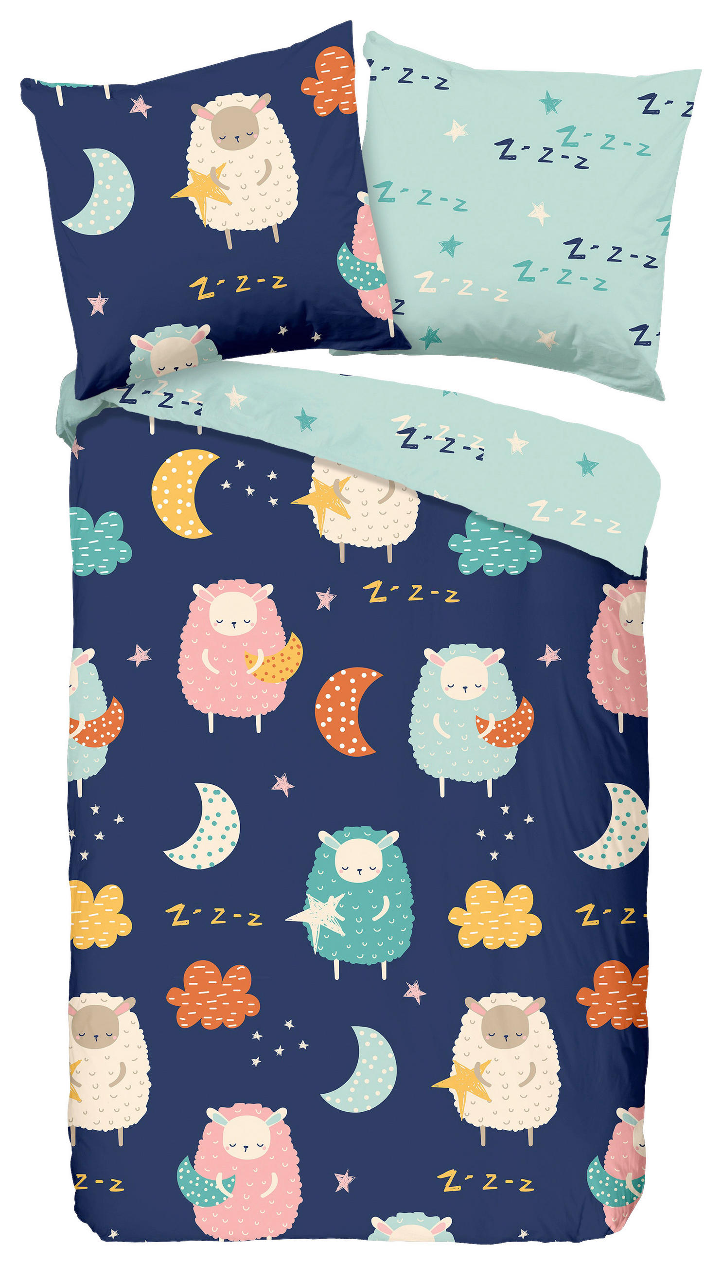 Jugendbettwäsche Sheep Multicolor 135x200 Cm
