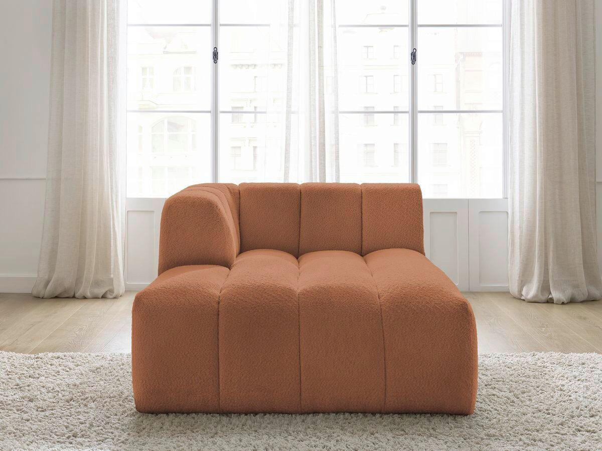 SOFAELEMENT ANNECY Bouclé Orange  - Schwarz/Orange, MODERN, Kunststoff/Textil (120/72/170cm)