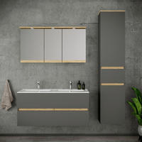 BADEZIMMER 4-teilig  in 152 cm  - Honigeiche/Anthrazit, Trend, Keramik/Holzwerkstoff (152cm) - MID.YOU