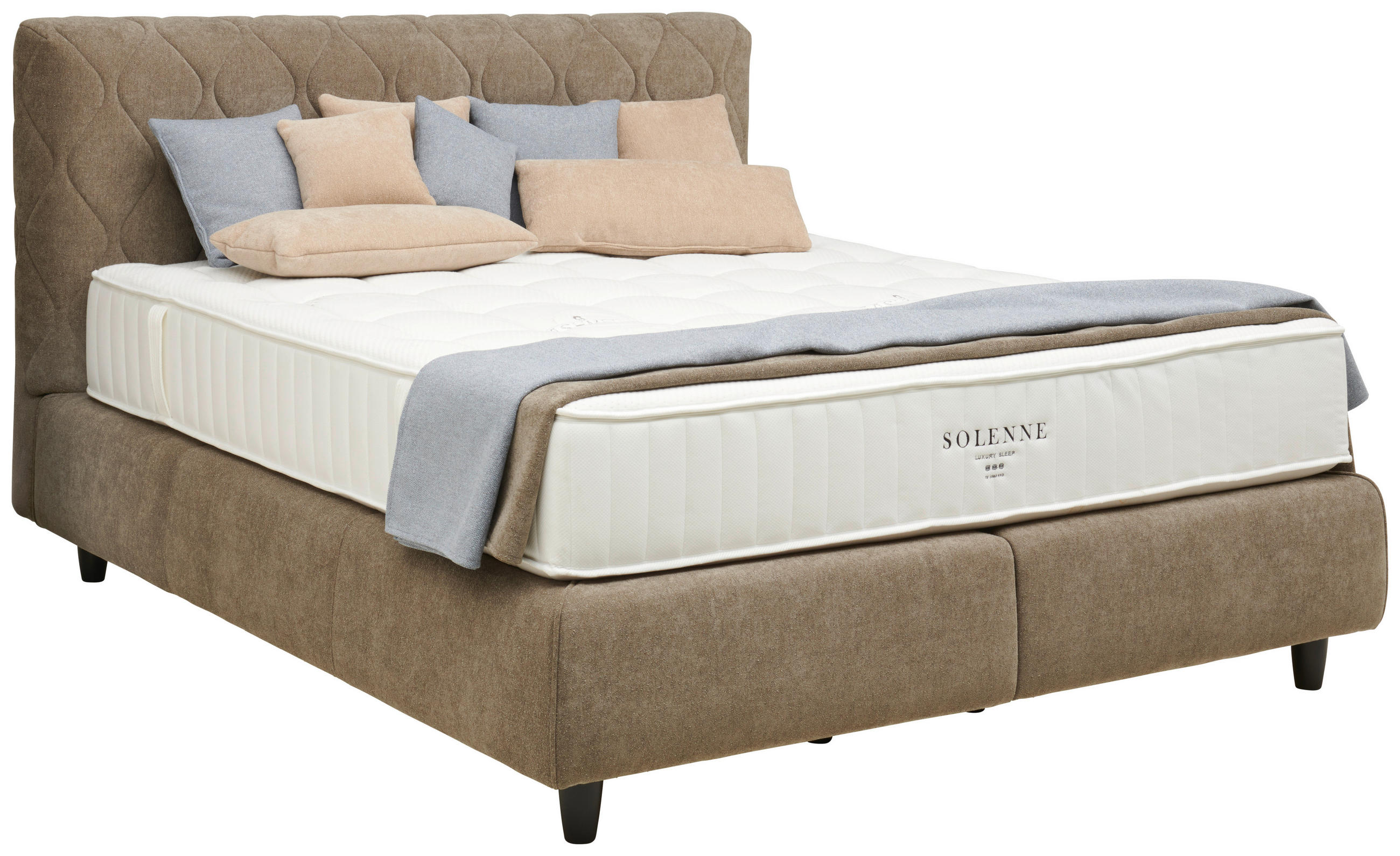 BOXSPRINGBETT 180/200 cm  in Braun  - Schwarz/Braun, Design, Kunststoff/Textil (180/200cm) - Johann Jakob