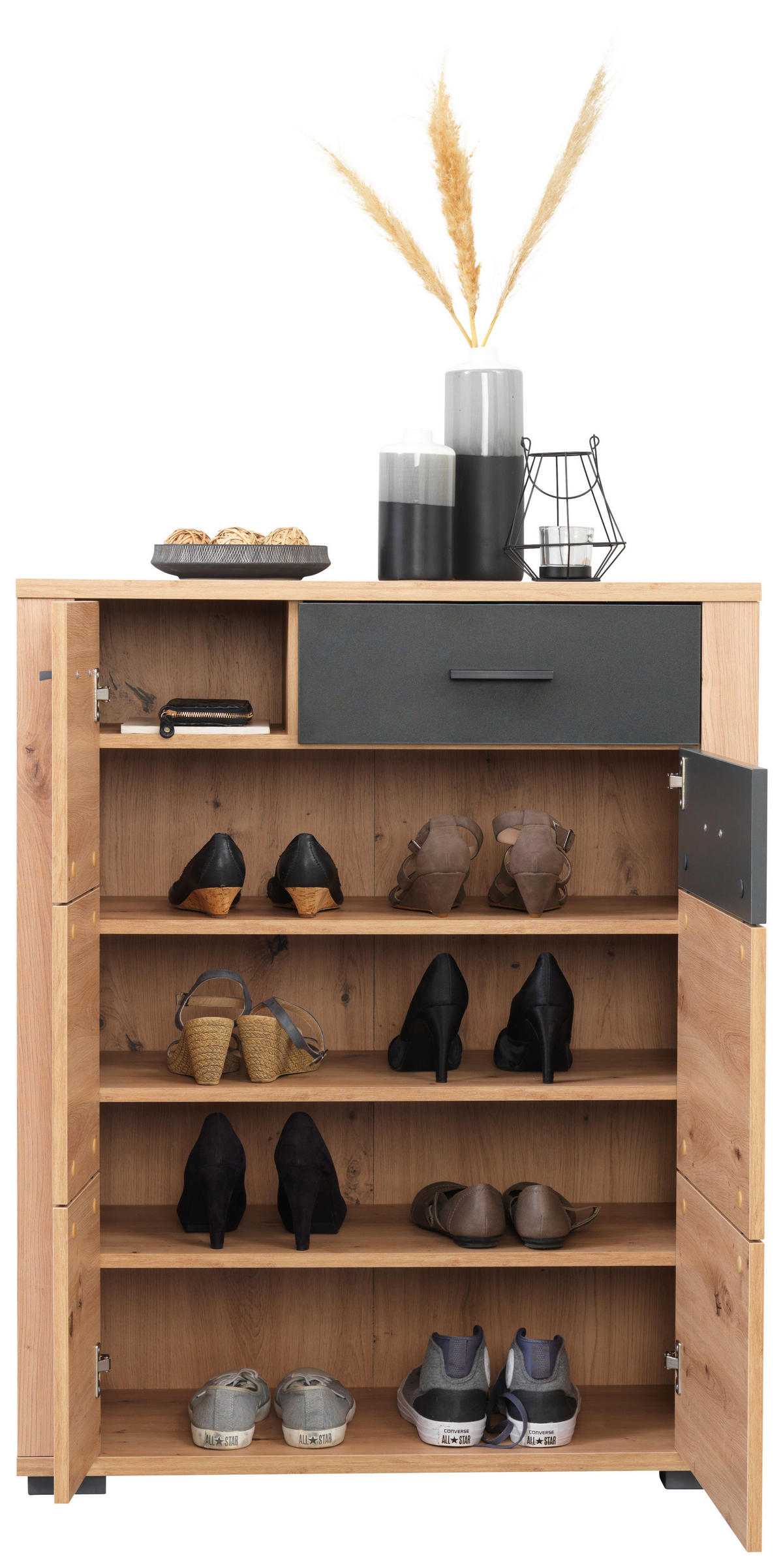 GARDEROBE  in 230/195/45 cm  - Anthrazit/Eiche Artisan, KONVENTIONELL, Glas/Holzwerkstoff (230/195/45cm) - Xora