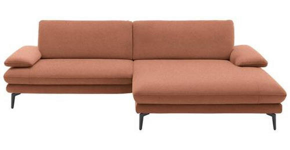 ECKSOFA Orange Webstoff  - Schwarz/Orange, Design, Textil/Metall (284/184cm) - Dieter Knoll