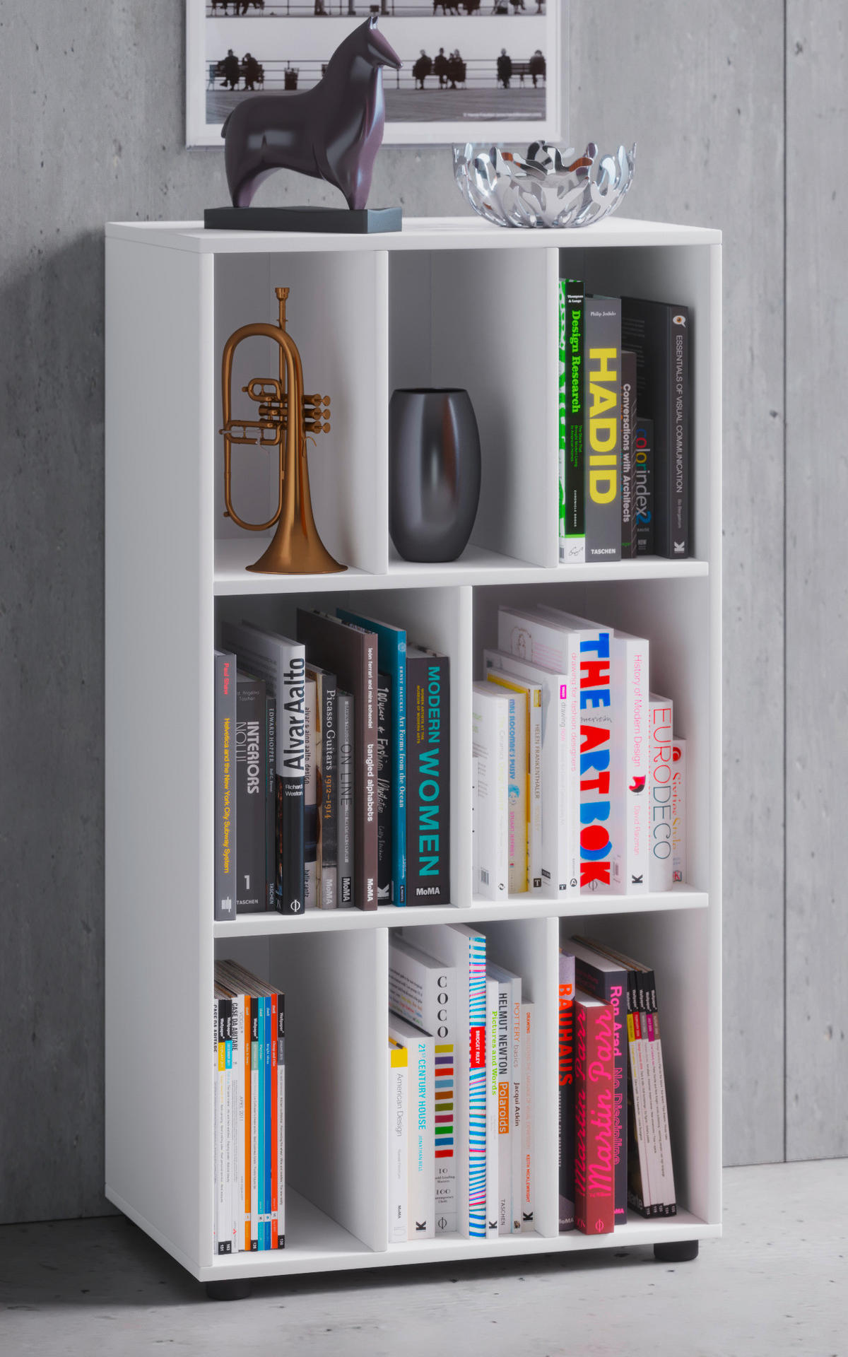 AKTENREGAL 60/114/40 cm  - Weiss/Schwarz, Modern, Holzwerkstoff/Kunststoff (60/114/40cm) - MID.YOU