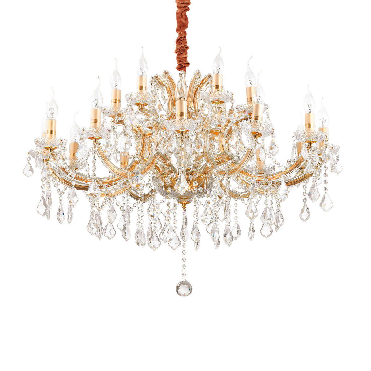HÄNGELEUCHTE Napoleon 96/88-170 cm   - Goldfarben, KONVENTIONELL, Glas (96/88-170cm) - Ideal Lux