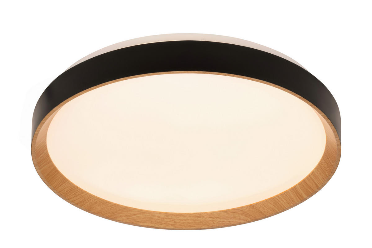 STROPNÍ LED SVÍTIDLO, 48/8 cm  - černá/Sonoma dub, Basics, kov/plast (48/8cm) - Novel