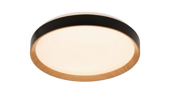 LED-DECKENLEUCHTE 48/8 cm - Schwarz/Sonoma Eiche, Basics, Kunststoff/Metall (48/8cm) - Novel