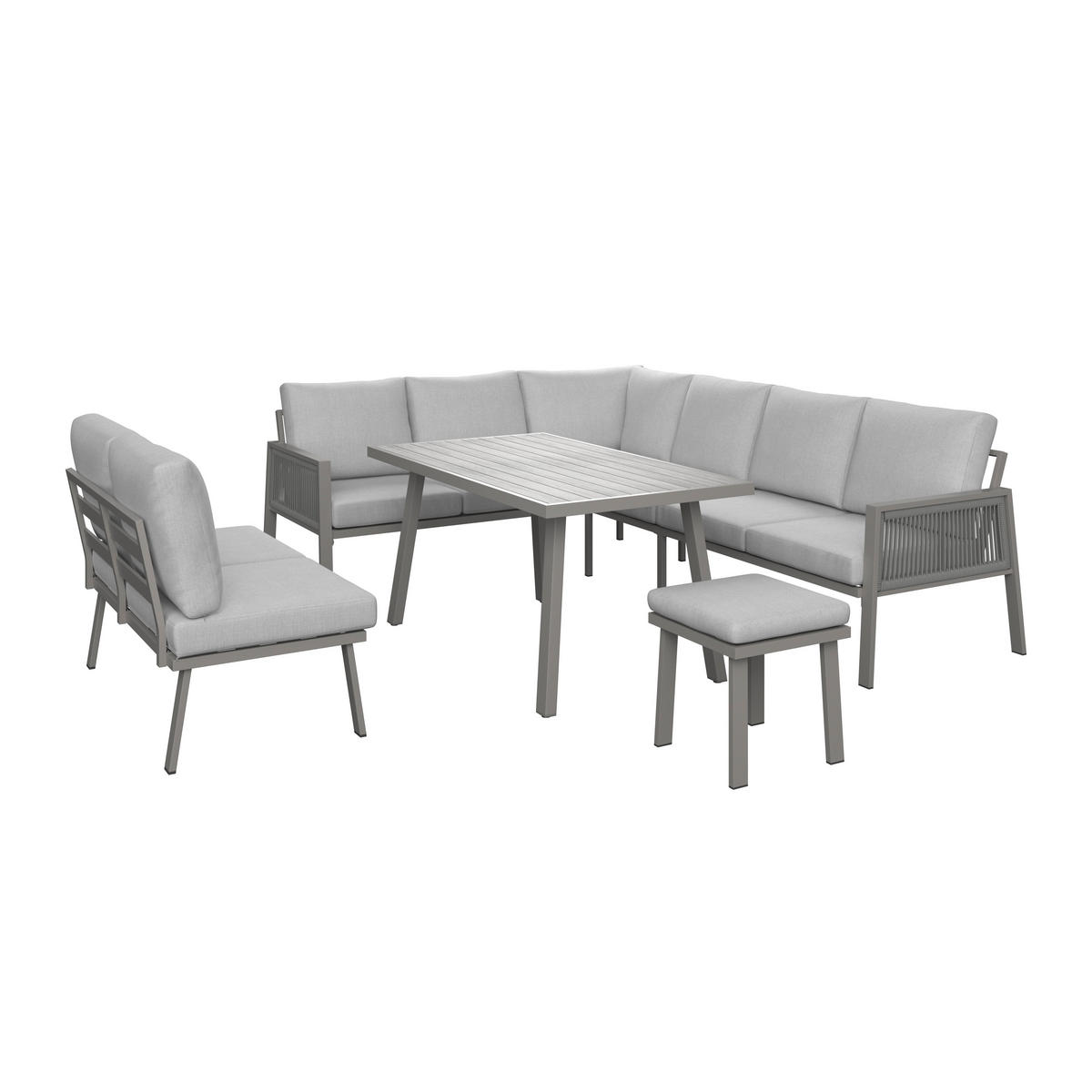 DINING-LOUNGESET  - Taupe, MODERN, Textil/Metall (179/76/75cm) - Ambia Garden