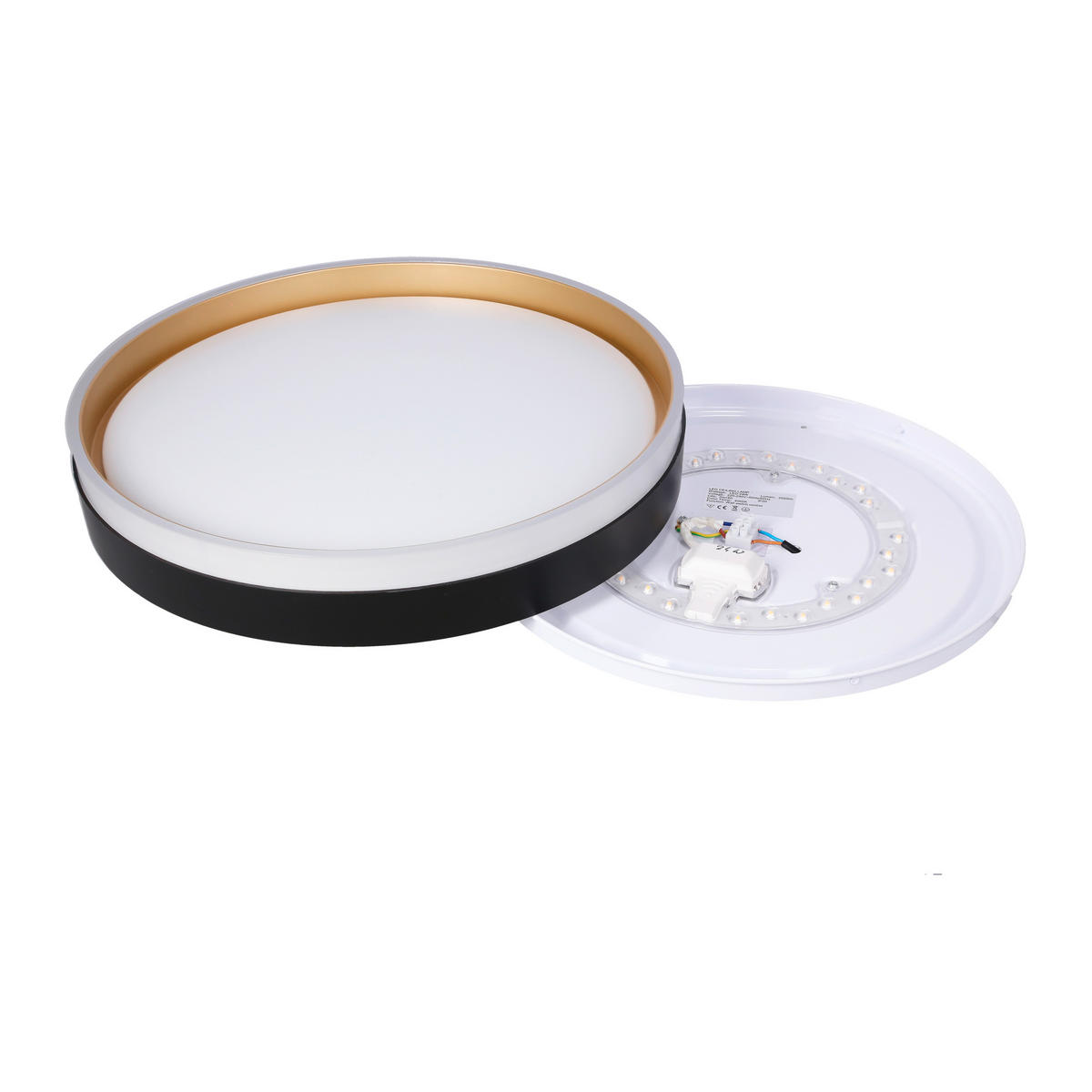 LED-TAKLAMPA Florida 38/38/7.5 cm  - vit/svart, Klassisk, metall/plast (38/38/7.5cm)