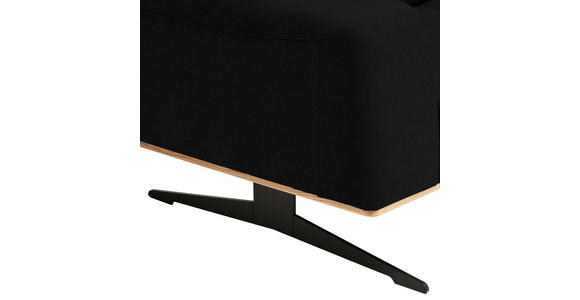 2-SITZER-SOFA in Leder Schwarz - Schwarz, Design, Leder/Holz (174/76-97/102cm) - Novel