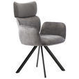 ARMLEHNSTUHL   Webstoff  - Schwarz/Grau, Design, Textil/Metall (64,5/93/61cm) - Hom`in