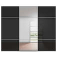 SCHWEBETÜRENSCHRANK 301/223/68 cm 3-türig Grau, Schwarz  - Schwarz/Grau, KONVENTIONELL, Glas/Holzwerkstoff (301/223/68cm) - Novel