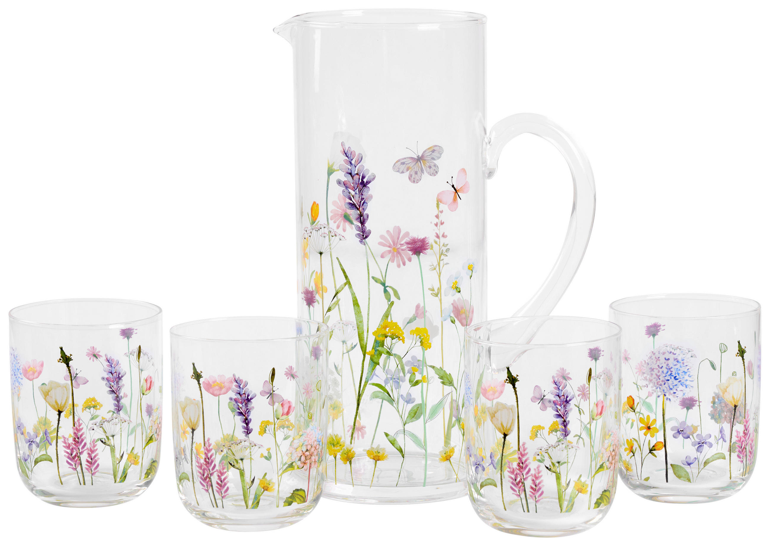 GLÄSERSET 5-teilig  - Klar/Multicolor, LIFESTYLE, Glas - Landscape