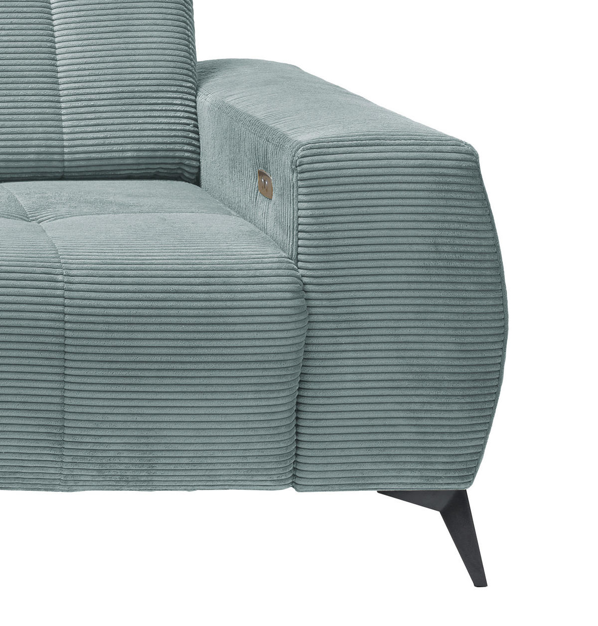 ECKSOFA in Cord Hellblau  - Schwarz/Hellblau, Modern, Textil/Metall (180/258cm) - Livetastic
