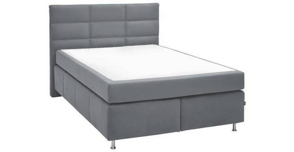 BOXSPRINGBETT 140/200 cm in Hellgrau - Hellgrau/Alufarben, KONVENTIONELL, Textil/Metall (140/200cm) - Dieter Knoll