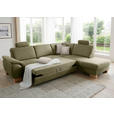ECKSOFA in Mikrofaser Hellgrün  286/236 cm  - Wildeiche/Beige, Natur, Holz/Textil (286/236cm) - Voleo