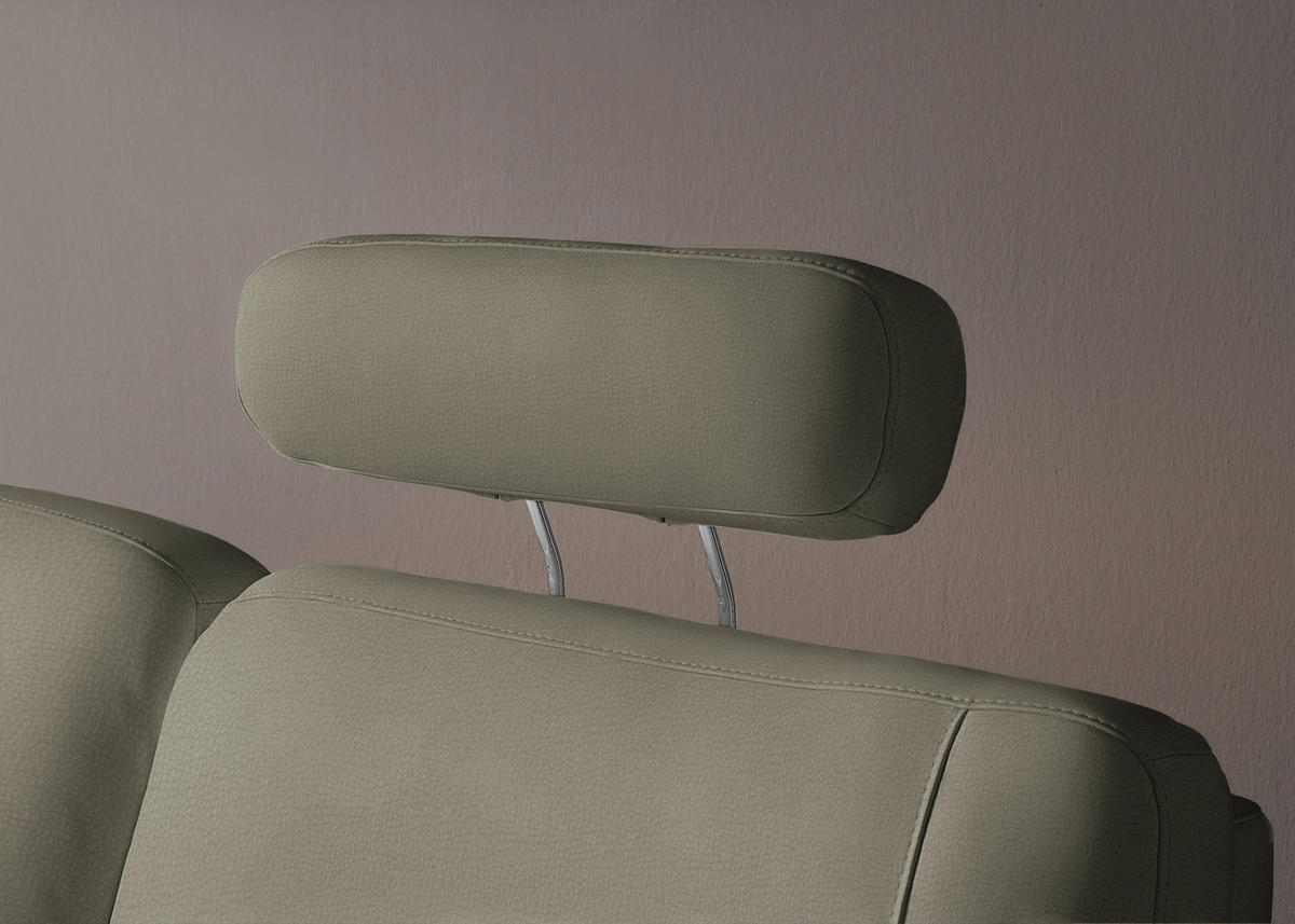 WOHNLANDSCHAFT Echtleder Platinfarben  - Platinfarben/Alufarben, Konventionell, Leder/Metall (239/329/165cm) - Beldomo Premium