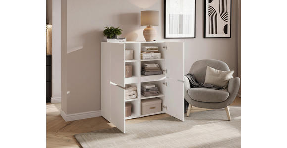 HIGHBOARD  99,4/119,4/39,8 cm  - Silberfarben/Weiß, Design, Holzwerkstoff/Kunststoff (99,4/119,4/39,8cm) - Xora