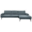 ECKSOFA Beldomo Premium in Echtleder Grau  - Schwarz/Grau, Design, Leder/Metall (310/180cm) - Dieter Knoll