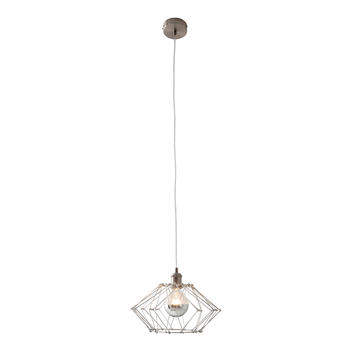 HÄNGELEUCHTE Fyn 40/100 cm   - Silberfarben, Design, Metall (40/100cm) - Näve