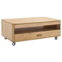 COUCHTISCH Balkeneiche massiv 115/70/45 cm rechteckig Eiche Bianco  - Eiche Bianco/Silberfarben, Design, Holz/Kunststoff (115/70/45cm) - Livetastic