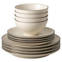 KOMBISERVICE Schwarz, Beige AUGUSTA 12-teilig 4 Personen  - Beige/Schwarz, Basics, Keramik - Costa Nova