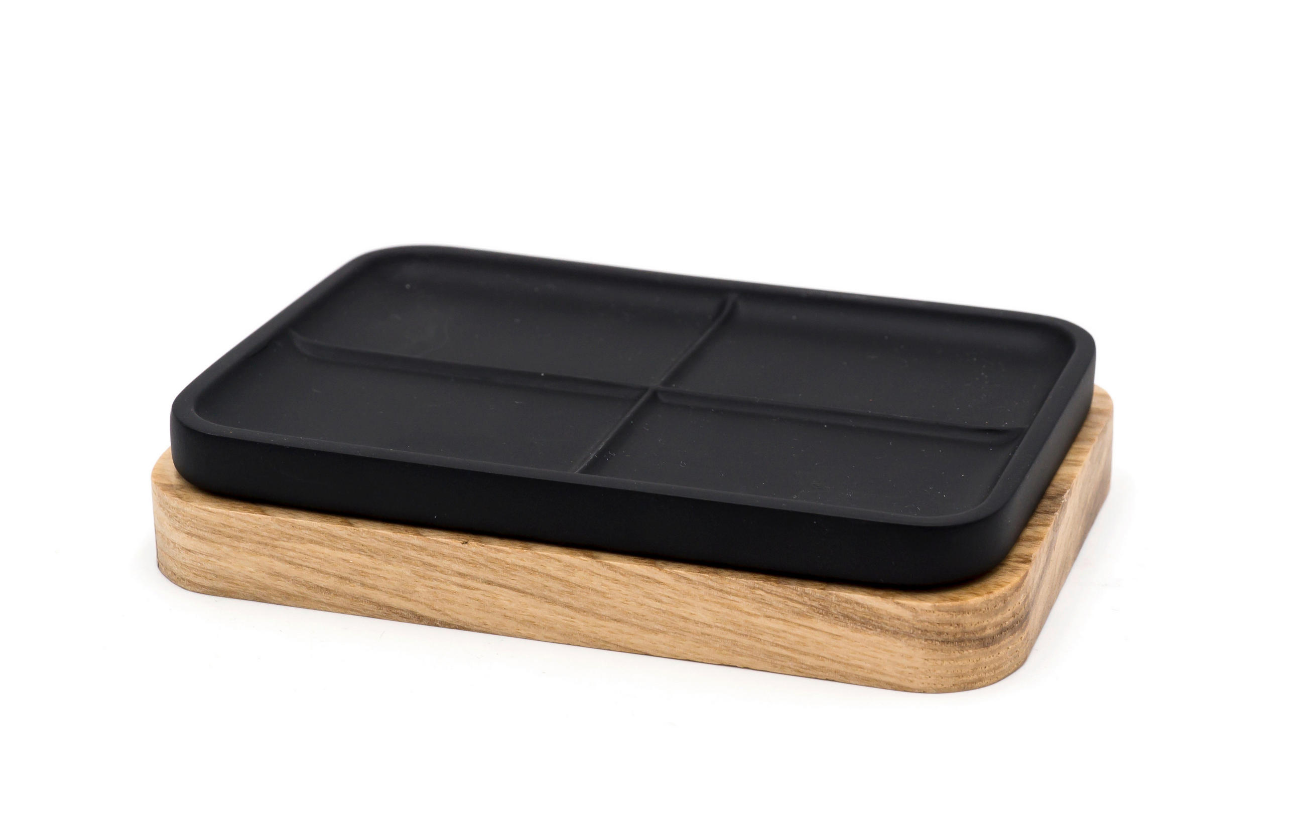 MISKA NA MYDLO prírodná farba, čierna - čierna/prírodná farba, Basics, drevo/plast (13,1/2,3/8,5cm) - Sadena