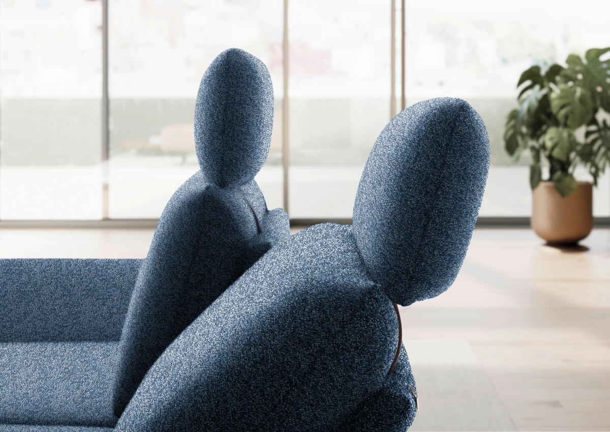 ECKSOFA  in Flachgewebe Blau  155/234 cm  - Blau/Schwarz, Design, Textil/Metall (155/234cm) - Dieter Knoll