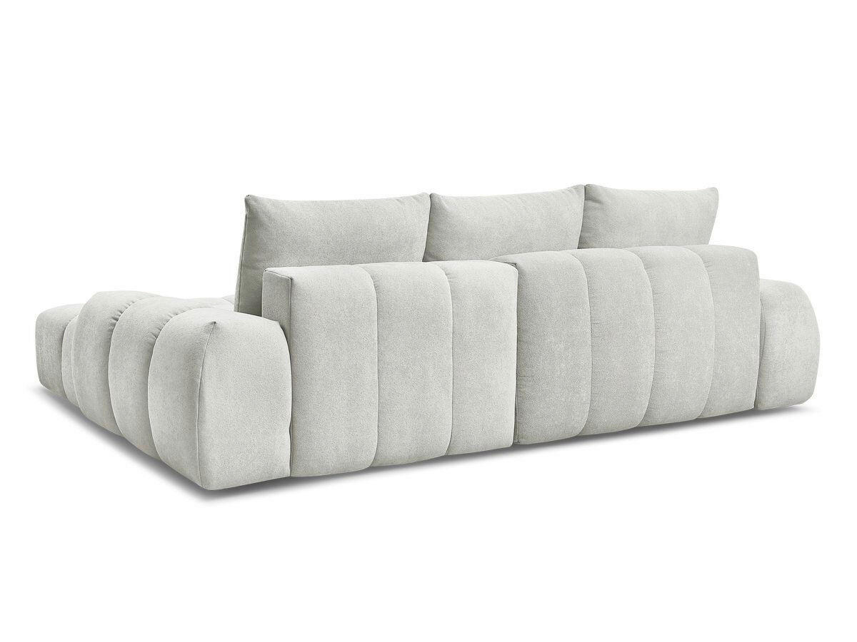 ECKSCHLAFSOFA EVEREST  mit Rücken echt, Armteil links, Armteil rechts Struktur Hellgrau  - Hellgrau/Schwarz, MODERN, Kunststoff/Textil (318/180cm) - Livetastic