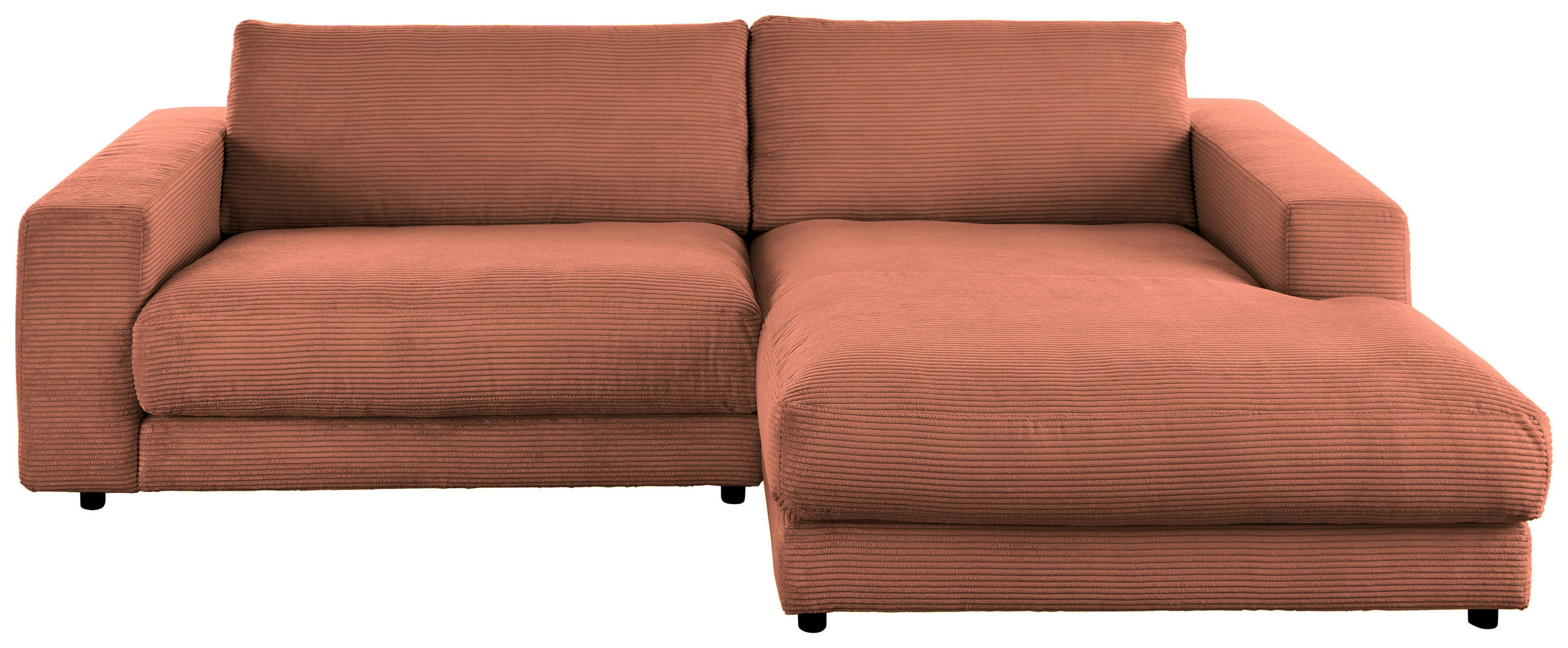 ECKSOFA in Cord Rostfarben  - Rostfarben/Schwarz, Design, Kunststoff/Textil (270/190cm) - Lomoco