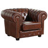 CHESTERFIELD-SESSEL in Echtleder Braun  - Nussbaumfarben/Braun, Konventionell, Leder/Holzwerkstoff (110/74/98cm) - Max Winzer
